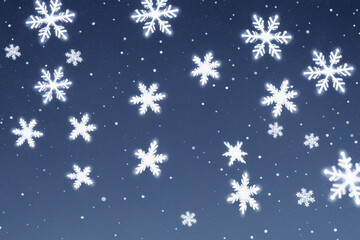Obraz na płótnie Canvas Christmas snowflakes lights with falling snow