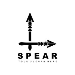 Spear Logo, Hunting Gear Design, Arrow War Weapon, Product Brand Vector