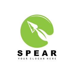 Spear Logo, Hunting Gear Design, Arrow War Weapon, Product Brand Vector