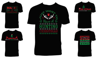 Christmas Typography T Shirt Design Bundle