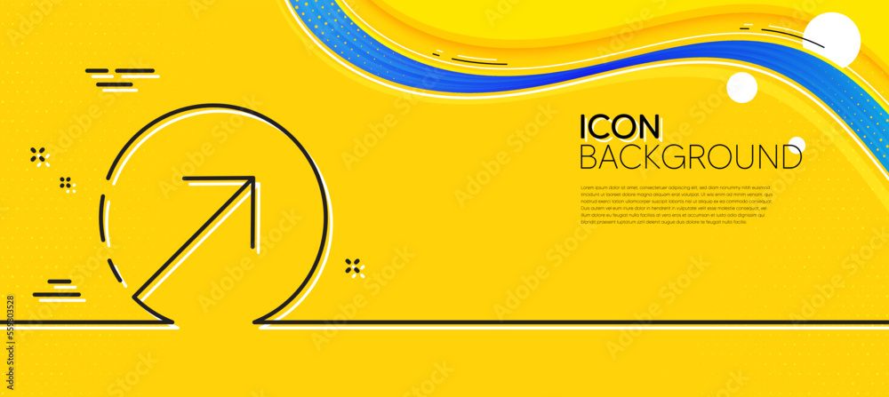 Poster direction arrow line icon. abstract yellow background. arrowhead symbol. navigation pointer sign. mi