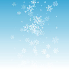 Naklejka na ściany i meble White Snow Vector Blue Background. Christmas Gray