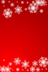 Gray Snowfall Vector Red Background. Light Silver