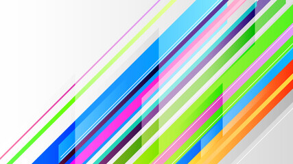 Abstract Colorful Gradient Background With Color Geometric Figures. Different Shapes And White Line Vector Design Style
