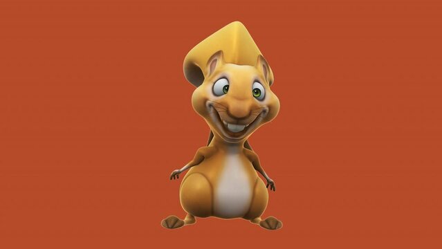 Fun 3D cartoon squirrel talking (with alpha channel included)
