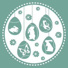 Festive illustration, rabbit, easter, spring, vector illustration