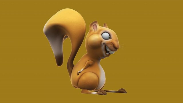 Fun 3D cartoon squirrel talking (with alpha channel included)