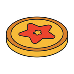 Biscuit cookie vector icon.Color vector icon isolated on white background biscuit cookie.