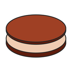 Biscuit cookie vector icon.Color vector icon isolated on white background biscuit cookie.