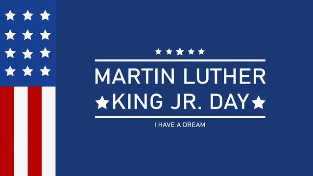 Martin Luther King jr. Day animated footage with American flag. mlk stock footage, suitable for celebrating Martin Luther Day.