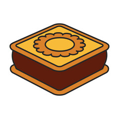 Biscuit cookie vector icon.Color vector icon isolated on white background biscuit cookie.