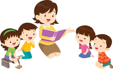 back to school with kids reading book education happy children concept