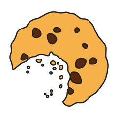 Cookies with crumbs vector icon.Color vector icon isolated on white background cookies with crumbs.