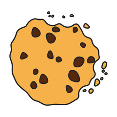 Cookies with crumbs vector icon.Color vector icon isolated on white background cookies with crumbs.