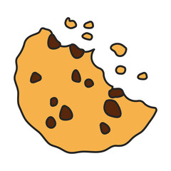 Cookies with crumbs vector icon.Color vector icon isolated on white background cookies with crumbs.