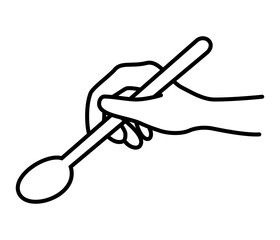 スプーンを持っている手のイラスト素材