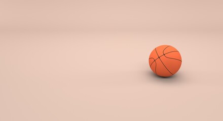 basketball ball on a plain background (3d illustration)