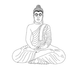 Buddha outline stock vector illustration