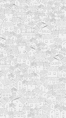 Black White houses in the town of Casares or cartoon european styled house concept, Vector iilustration 