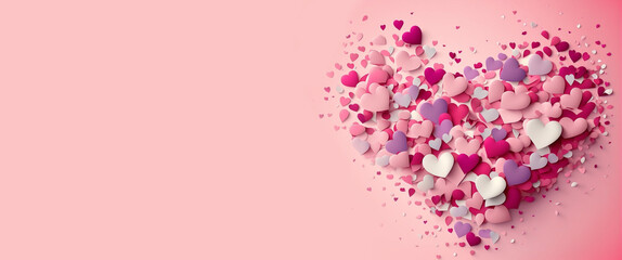 Obraz na płótnie Canvas Generative ai origami paper heart valentine day greetings ard