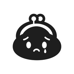 シンプルでかわいい泣いているがま口型のお財布 - 支払い･減収･貧困のイメージ素材
