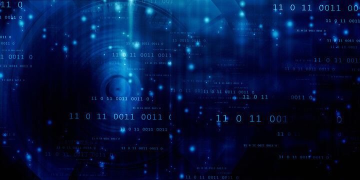 2d illustration abstract digital binary data on computer screen © jijomathai