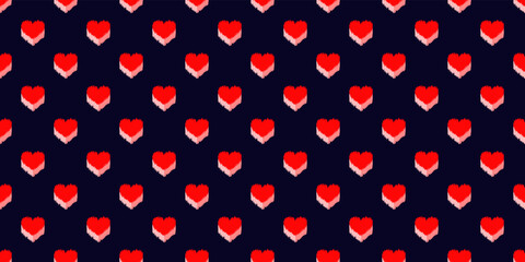 Fototapeta na wymiar Seamless hearts pattern. Ready template for design, postcards, print, poster, party, Valentine's day, vintage textile, Vector, Art, wallpaper, background.