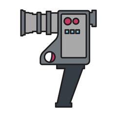 Video camera vector icon.Color vector icon isolated on white background video camera.