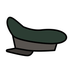 Military cap vector icon.Color vector icon isolated on white background military cap.