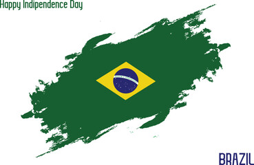 Grunge Brush Stroke Vecctor Design Brazil National Flag