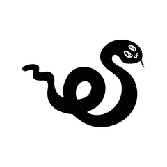 Obraz premium Symbol of the year, snake, viper silhouette and vector illustration