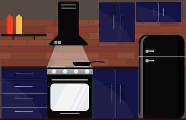 illustration of a modern kitchen