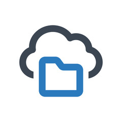 Cloud Folder icon - vector illustration . Cloud, Data, Storage, Folder, Files, Documents, Share, Sharing, save, line, outline, icons .