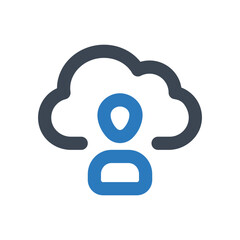 Cloud User icon - vector illustration . Cloud, User, Account, icon, Server, Hosting, Profile, Computing, server, network, line, outline, icons .