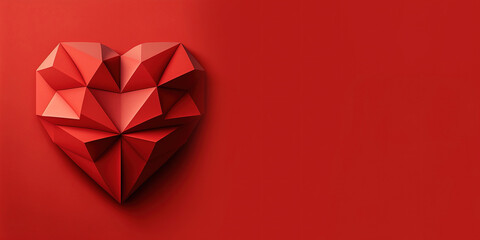 Valentine's Day Heart #10 on a red Background, Generative AI