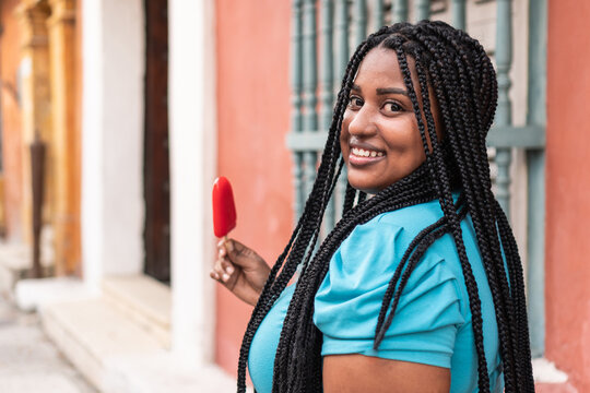 Woman Excited About Her Popsicle