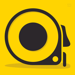 Tape Measure Icon. Vector Isolated. Measuring Equipment Used to Measure Length or Distance