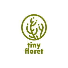 plant nature round circle logo concept design illustration