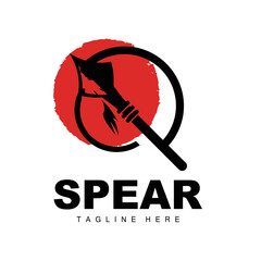 Spear Logo, Long Range Throwing Weapon Target Icon Design, Product And Company Brand Icon Illustration