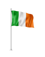 Irish flag isolated on white - obrazy, fototapety, plakaty