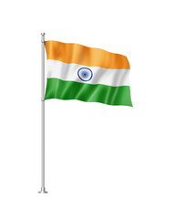 Indian flag isolated on white