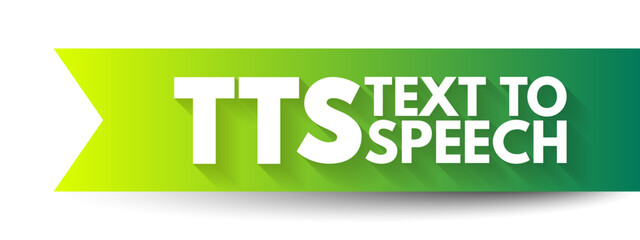 TTS - Text to Speech acronym, technology concept background