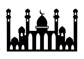 The black silhouettes of Islamic Ramadan cityscapes