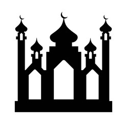 The black silhouettes of Islamic Ramadan cityscapes