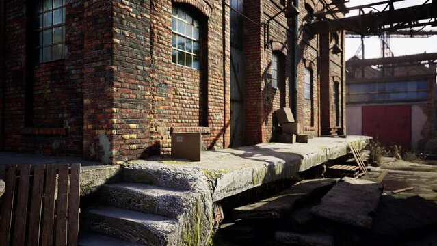 Abandoned industry factory area ander the sunny sky
