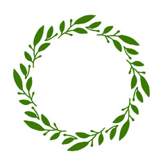 The branches are laid out in a circle. Twig ring.