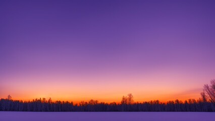 Fototapeta na wymiar Misty romantic winter sunset.