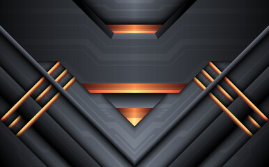 Futuristic technology metal surface gaming banner background