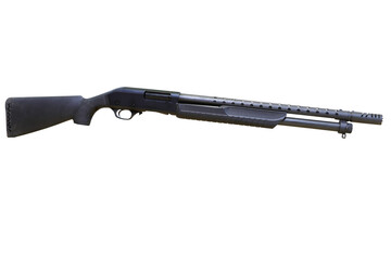 pump action shotgun isolated