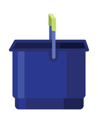 Bucket. Bail vector cartoon icon or pail with handle. Plastic household equipment. Cleaning container
